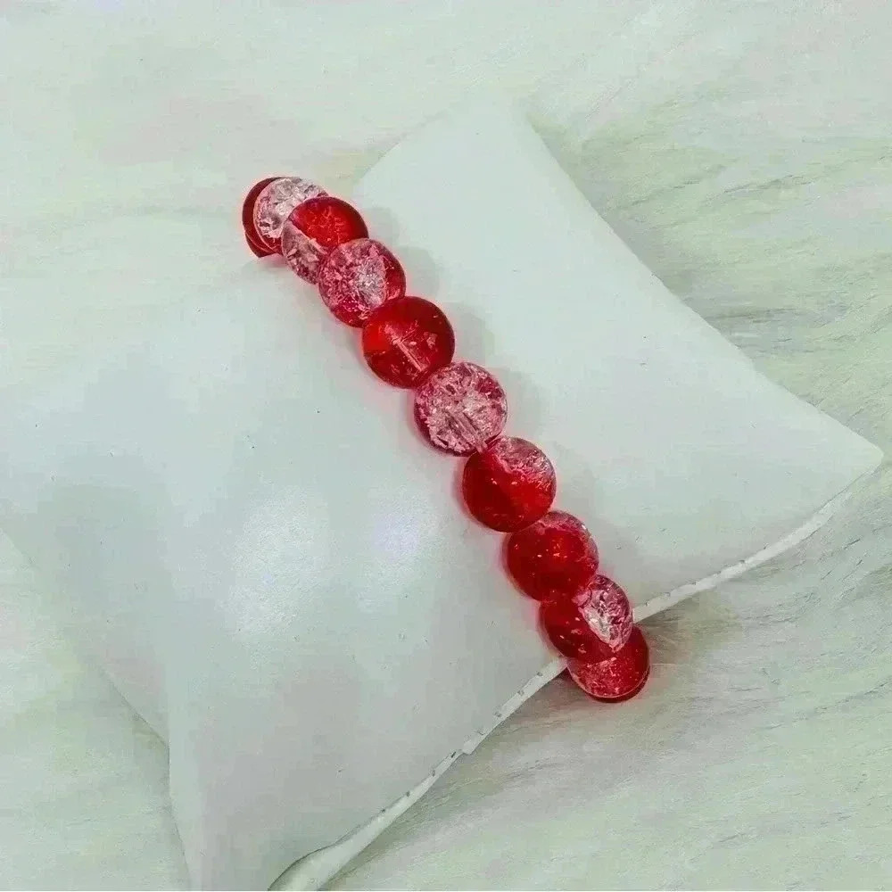 Gradient Red Apple 9mm Beaded Bracelet